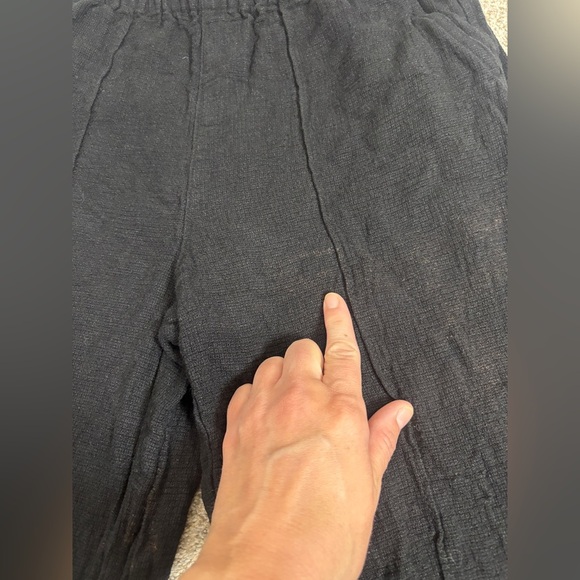 Madewell Linen Breezewoven Pull On High Rise Straight Pants Black XS - Picture 11 of 11